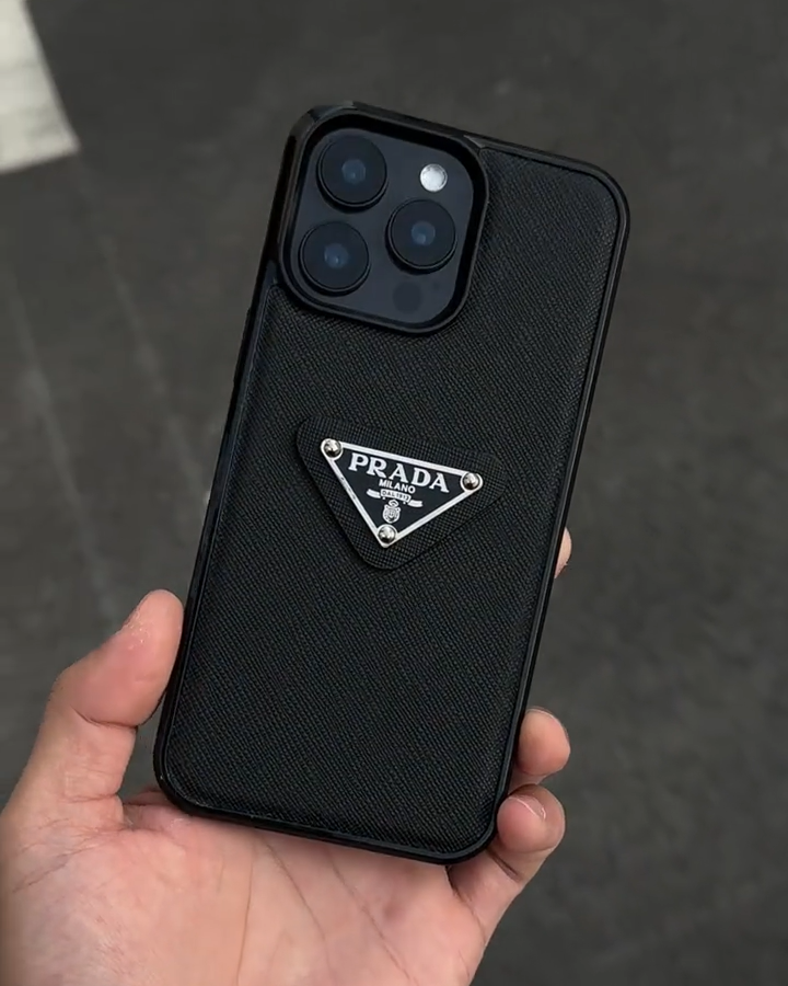 普拉達金屬立標皮質磨砂手機殼-ZUIHANG SHOP